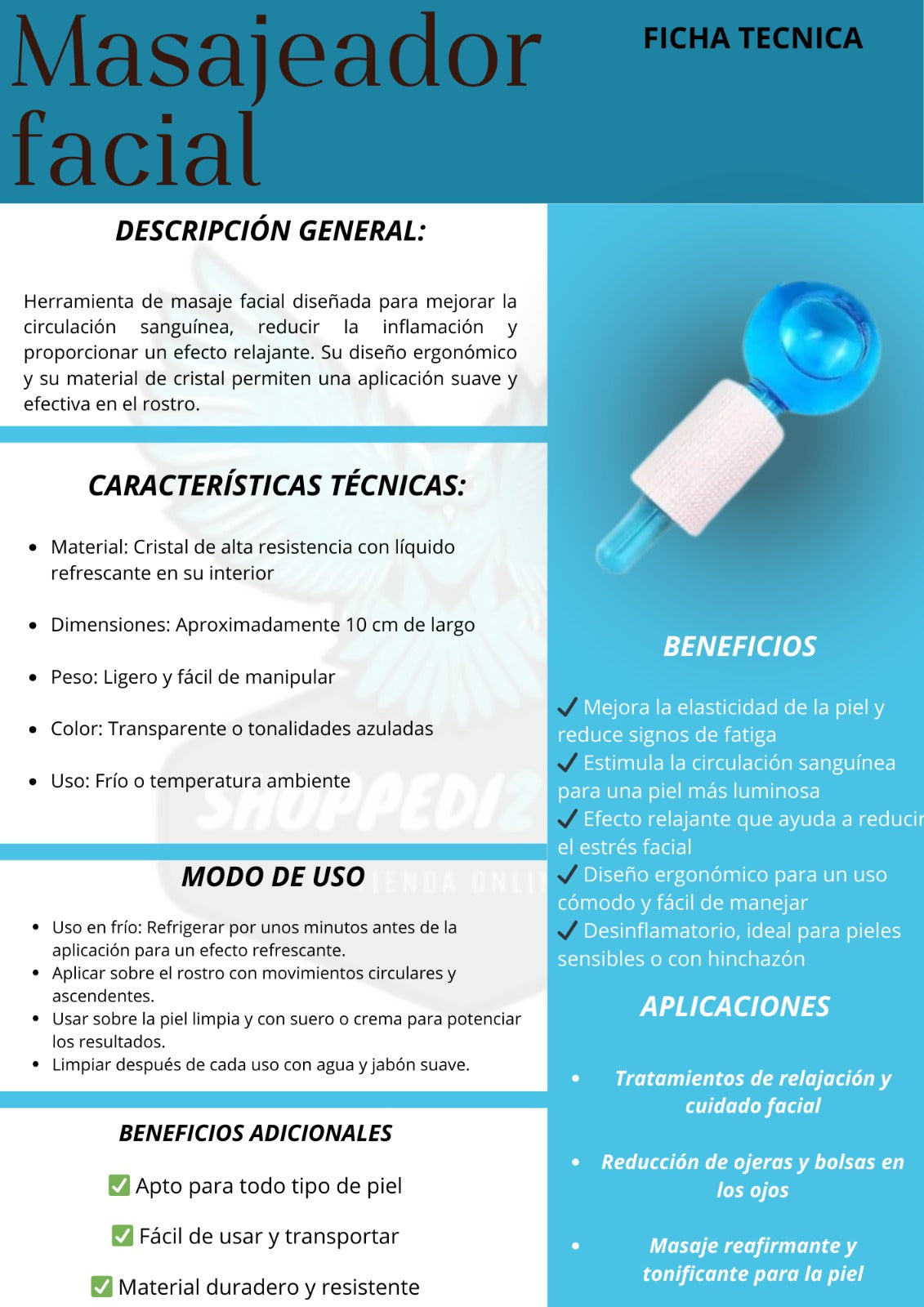 BOLAS DE REFRIGERACION, MASAJEADOR FACIAL ICE